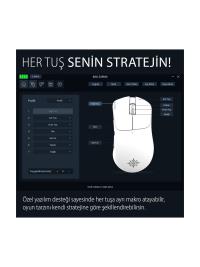 INCA IMG-329MX Oyuncu Mouse 12000 Dpı | Rgb, Laser Sensör, 6d Tuş, Kablosuz Kablolu, Type-C Şarj